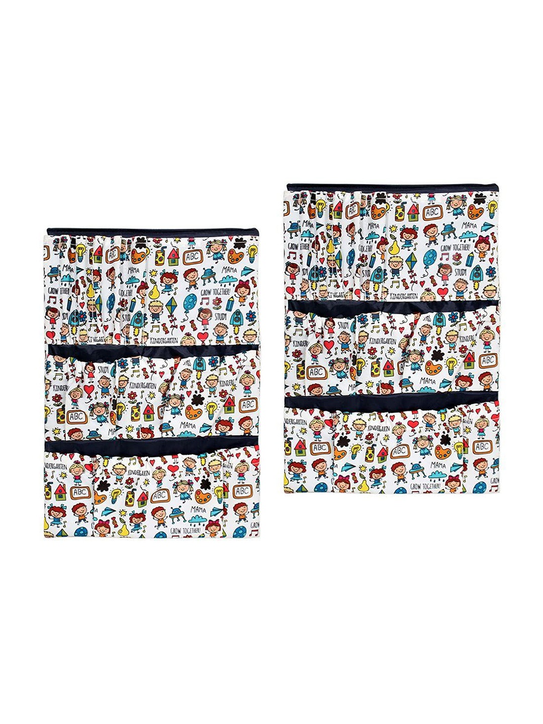 

prettykrafts White & Blue 2 Pieces Reusable Multi-Utility Organisers