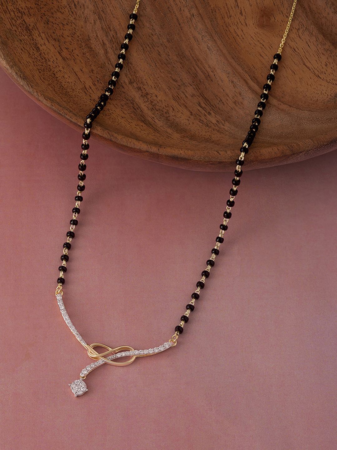 

Mia by Tanishq 14KT BIS Hall Mark Gold & Diamond Mangalsutra, Yellow