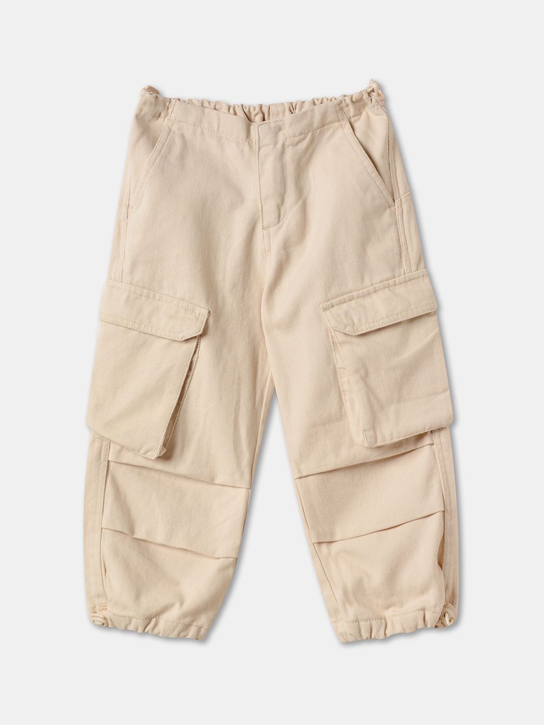 

R&B Girls Cotton Woven Joggers Trouser, Beige