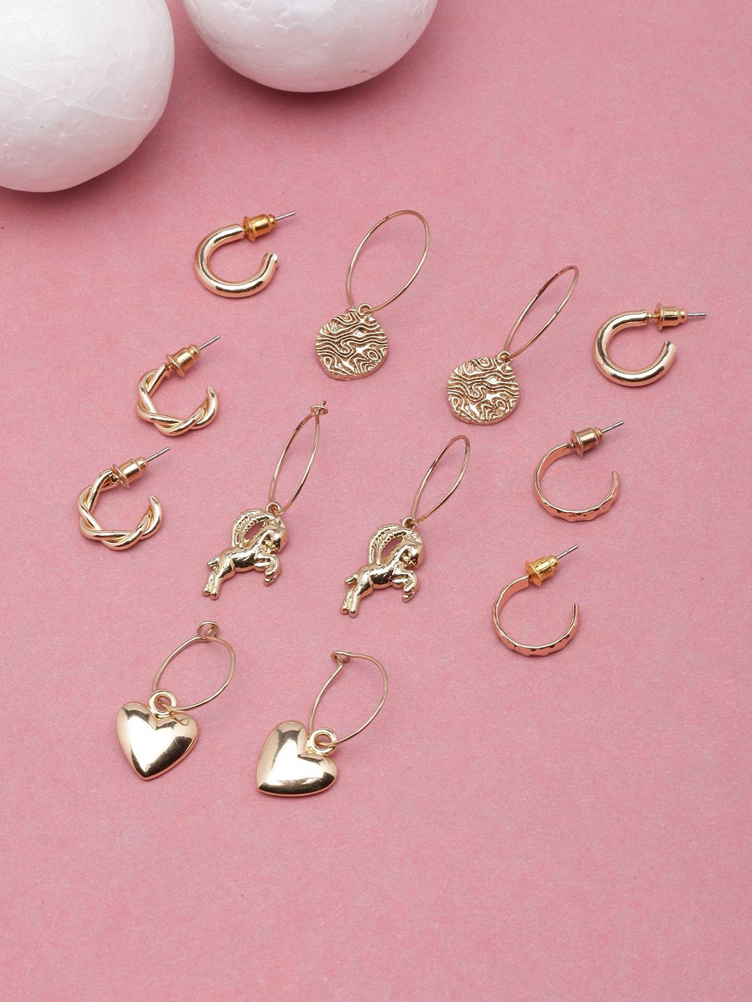 

KPOP Circular Drop Earrings, Gold