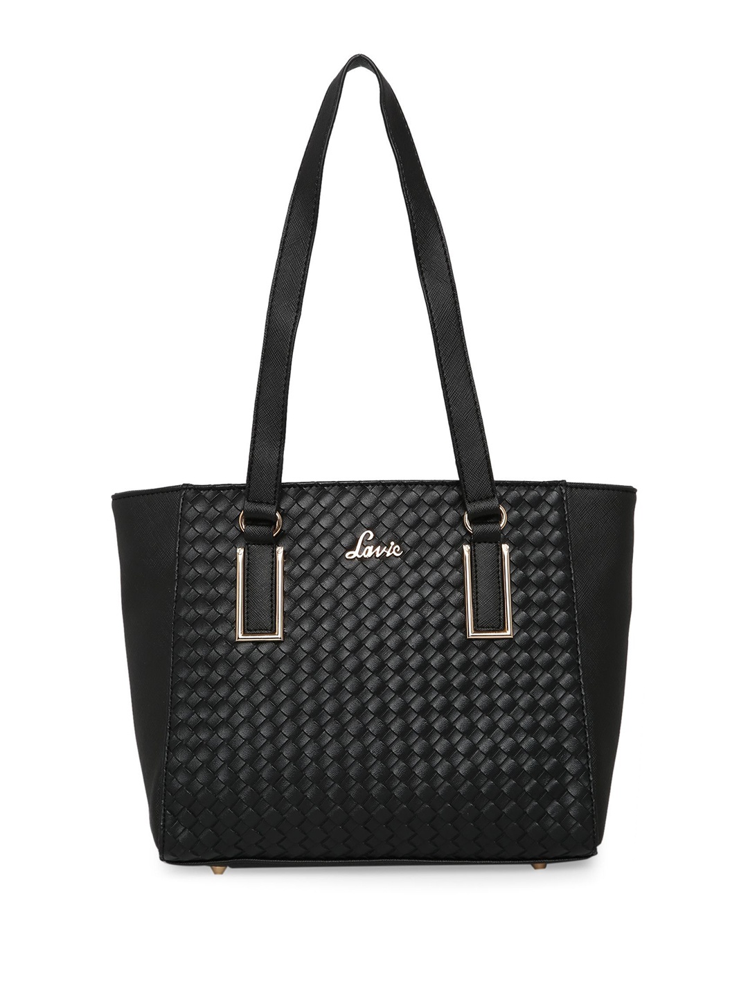 

Lavie Shopper Tote Bag with Quilted, Black