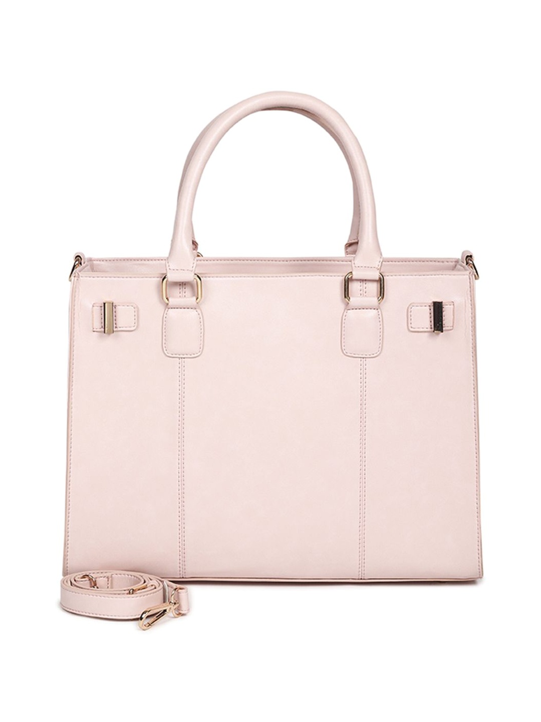 

White Lily PU Structured Handheld Bag with Fringed, Pink