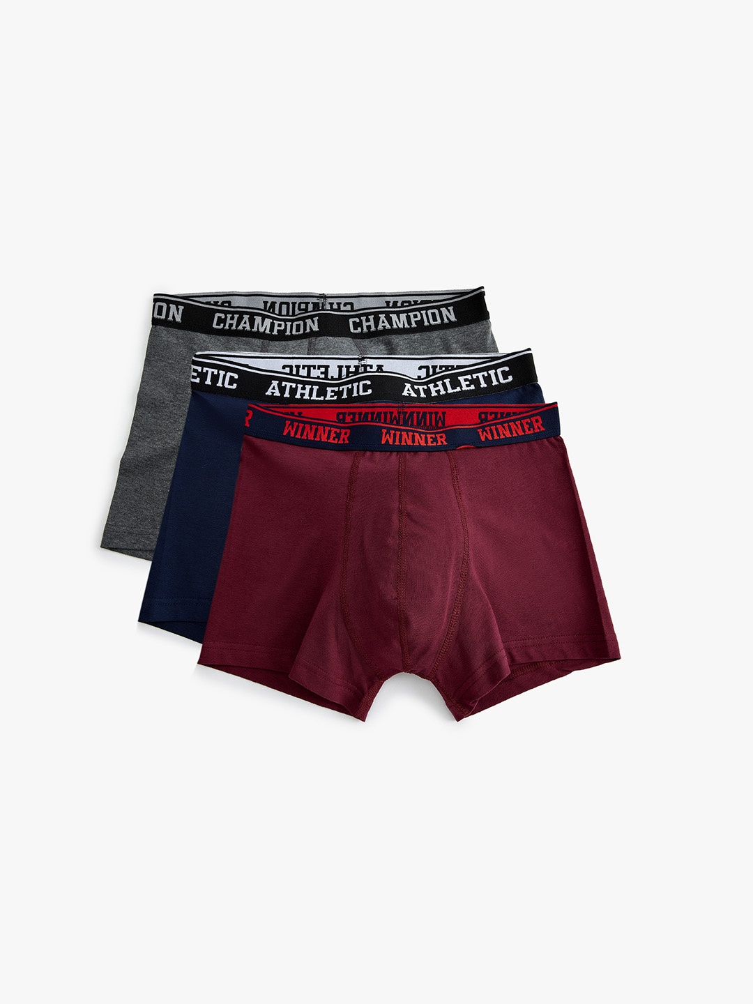 

Koton Pack Of 3 Cotton Trunks 8684288803588-467, Maroon