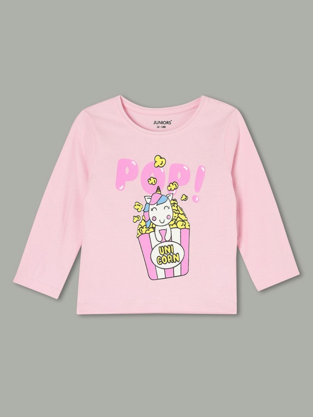 

Juniors by Lifestyle Girls Graphic Printed Round Neck Cotton T-shirt, Pink