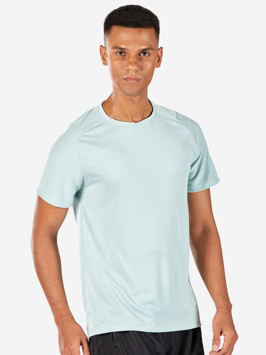 

Domyos By Decathlon Men Self Design Round Neck T-shirt, Grey