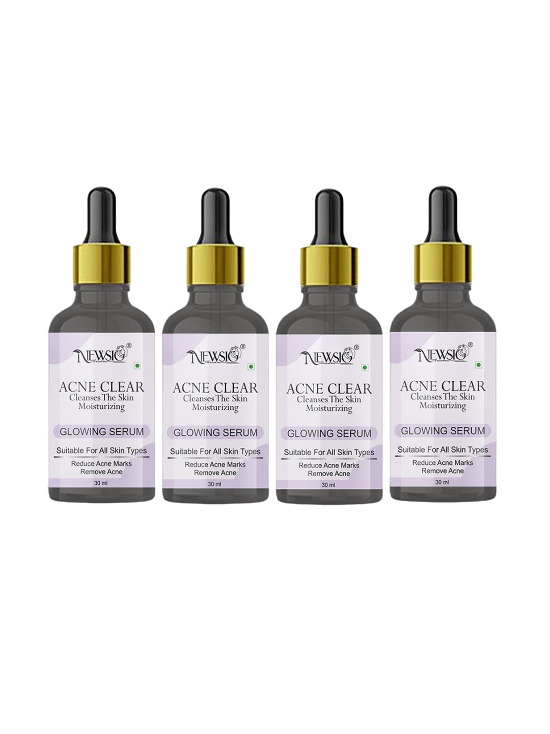 

Newsio Set of 4 Anti Acne Serum - 30ml Each, Transparent