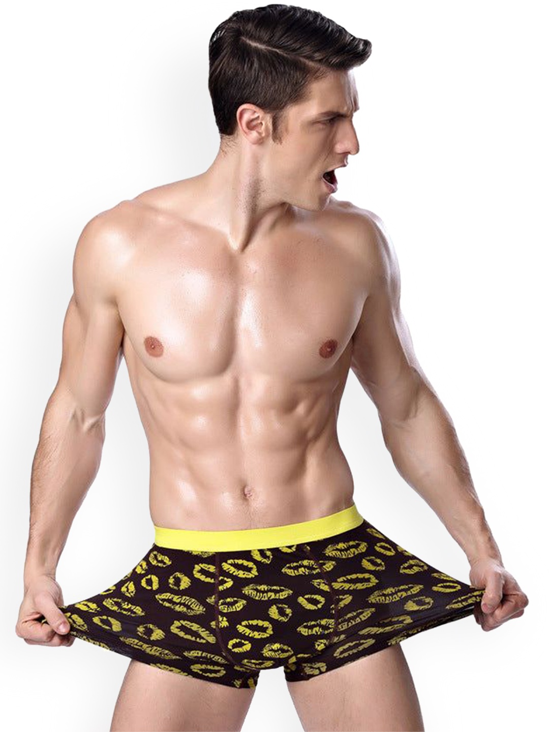 

PANTEAZY Men Printed Basic Briefs VANumber:KEV-SM04-LIPP-BR-S-Y, Yellow