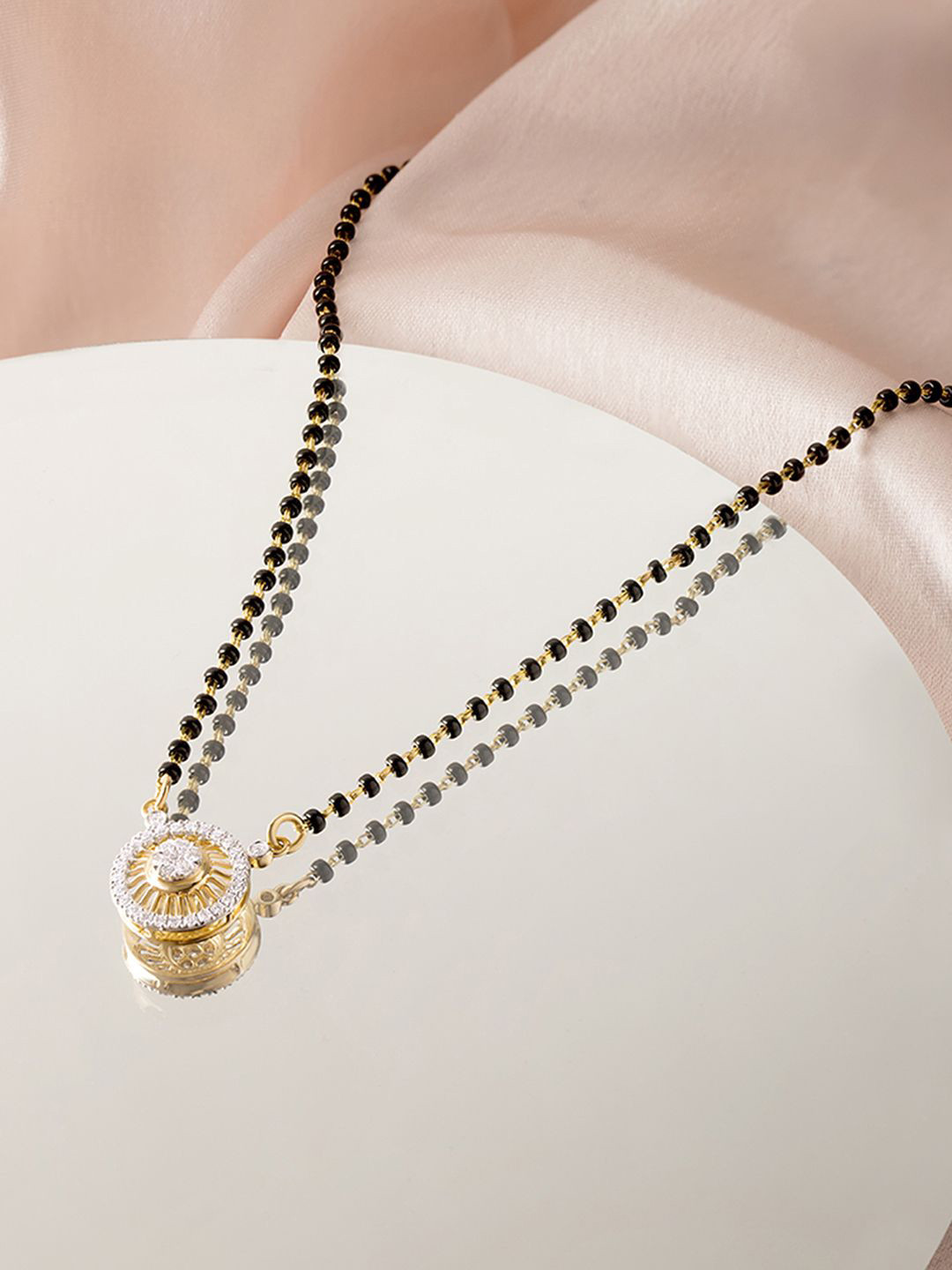 

Mia by Tanishq Women 14KT Gold-Plated Diamond Mangalsutra 5.284 g