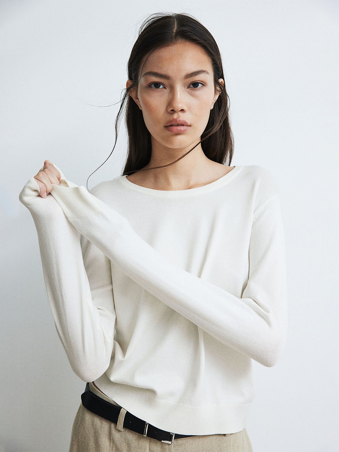 

H&M Fine-Knit Jumper, White