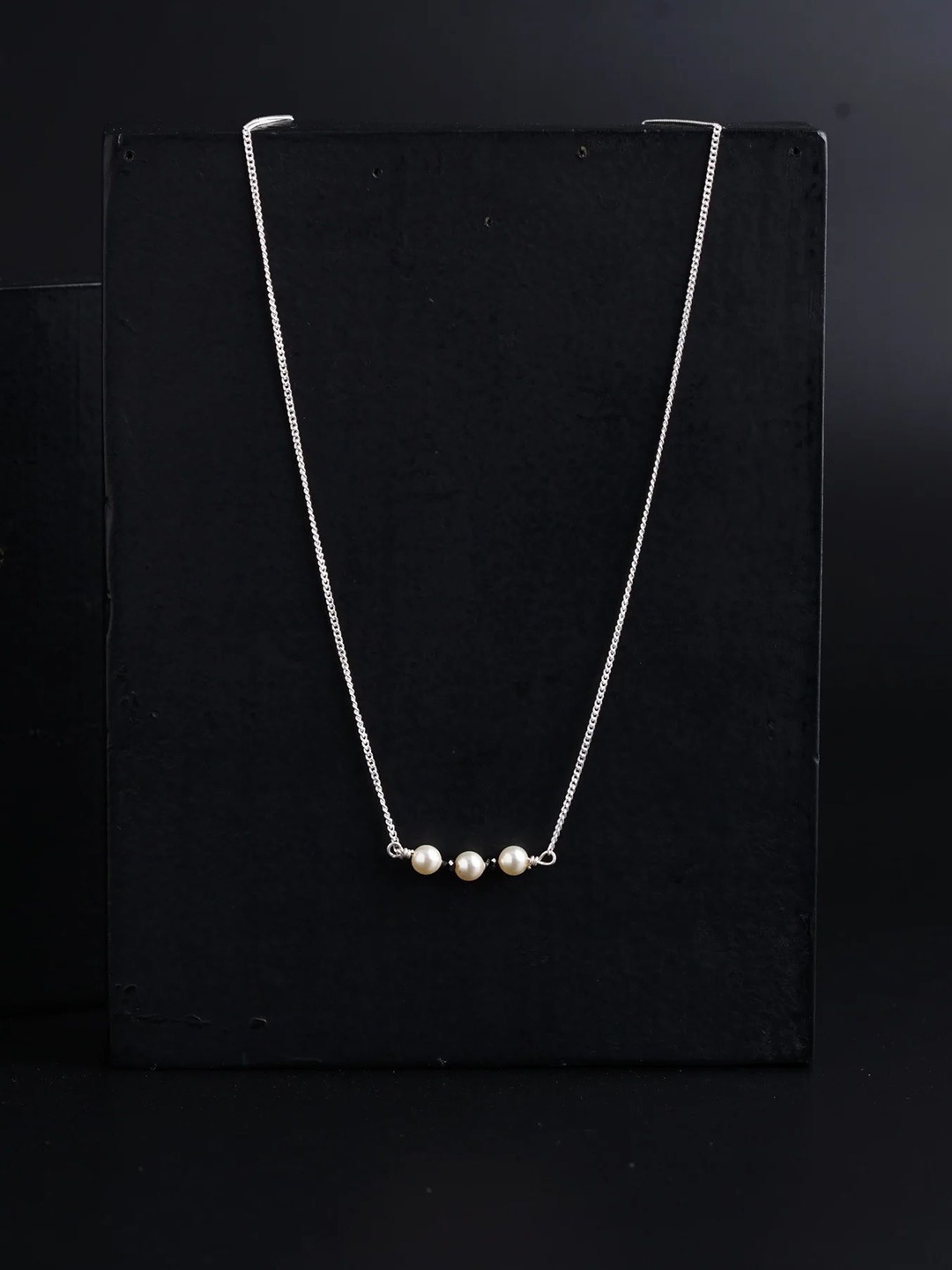 

House of Aadyaa 92.5 Silver Pearl Beaded Mangalsutra