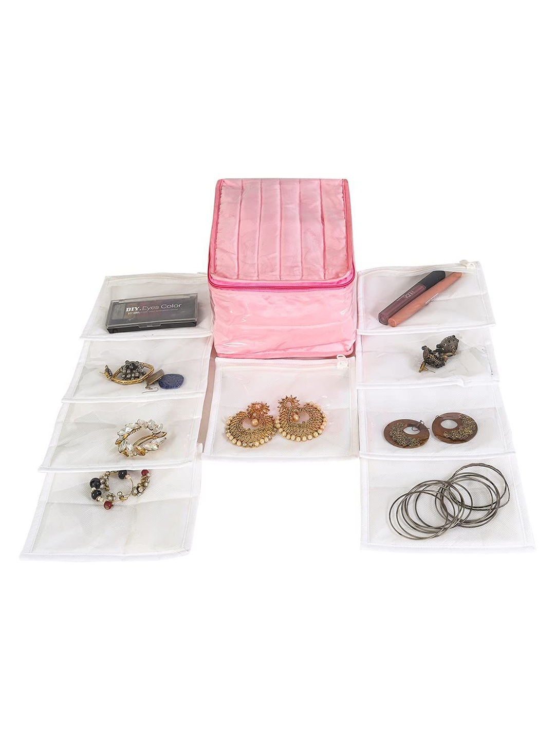 

prettykrafts Pink Reusable Jewellery Organiser