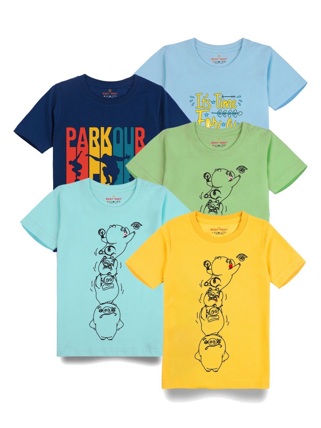 

AUSK Boys 5 Printed Raw Edge T-shirt, Navy blue