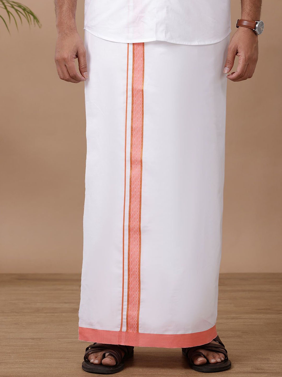 

Ramraj Men Single Layer Cotton Dhoti, White