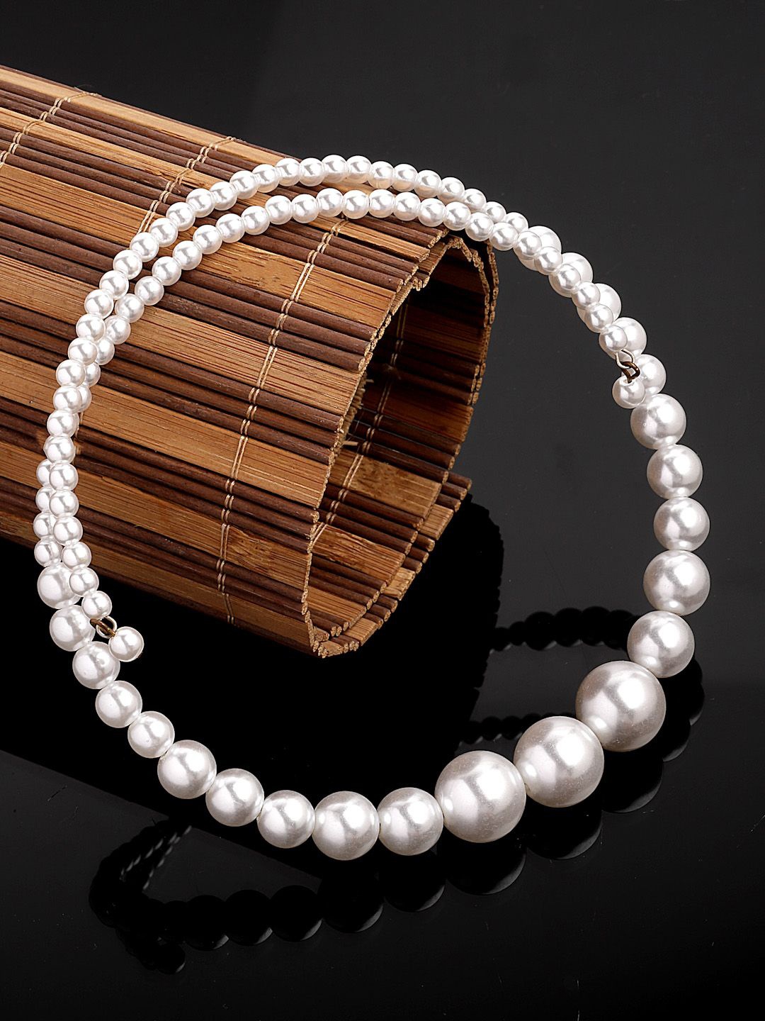 

Sanjog Chic Pearls Beaded Choker Necklace, White
