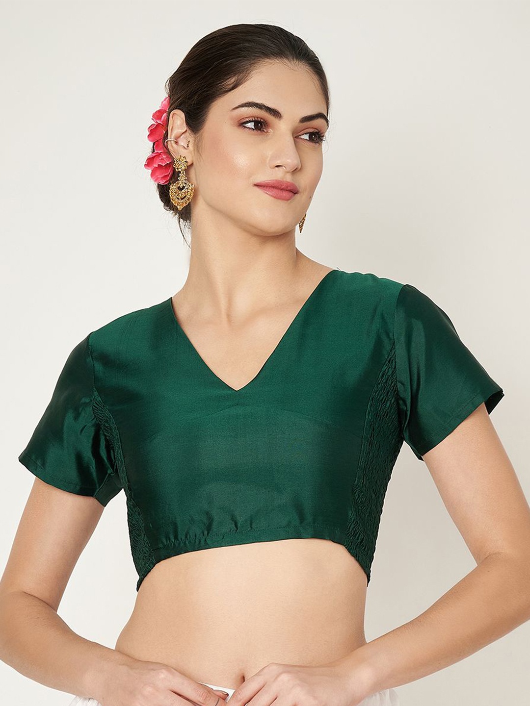 

studio rasa Sheen Crop Top, Green