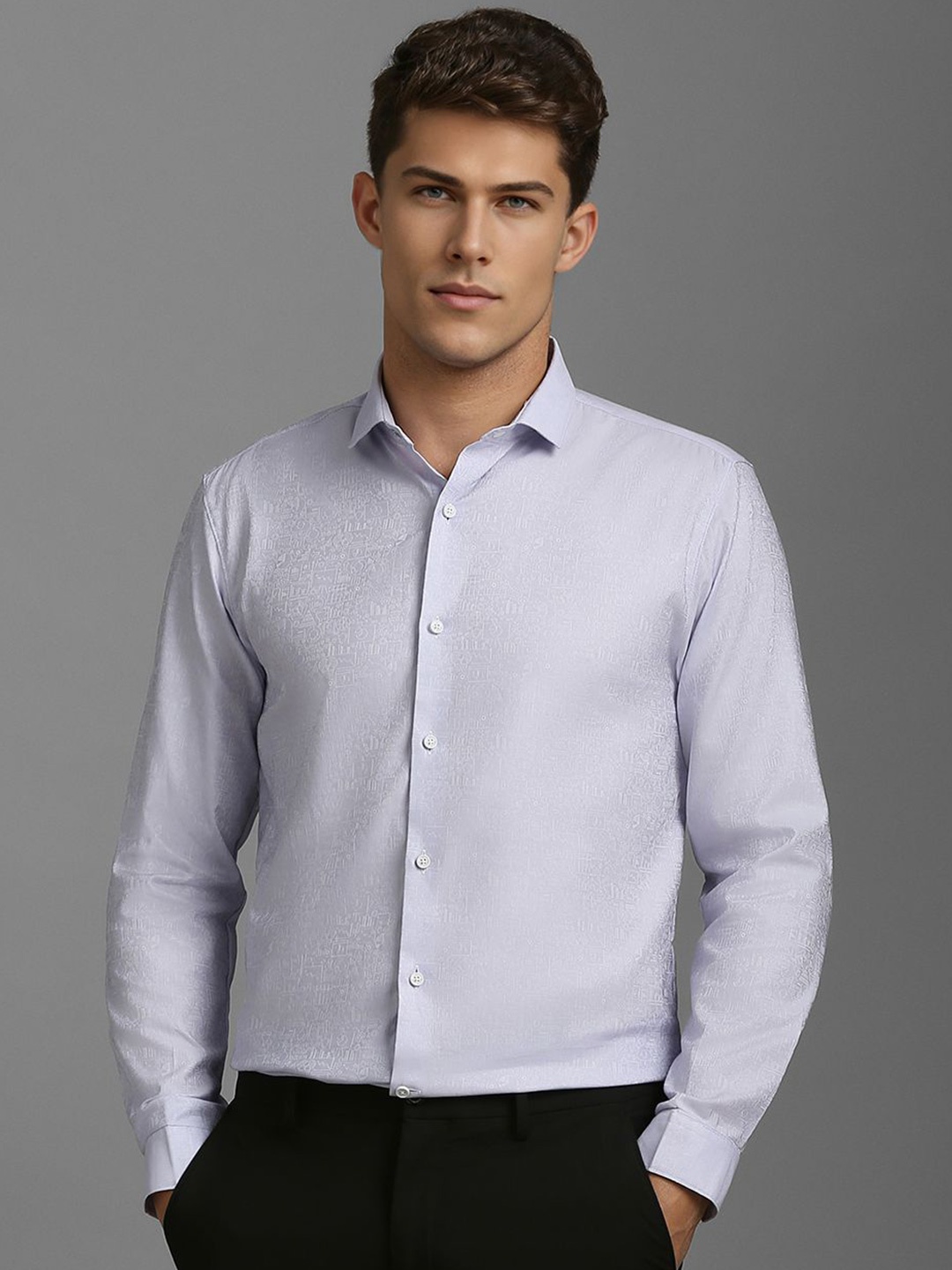 

Louis Philippe Sport Men Super Slim Fit Abstract Printed Casual Shirt, Blue