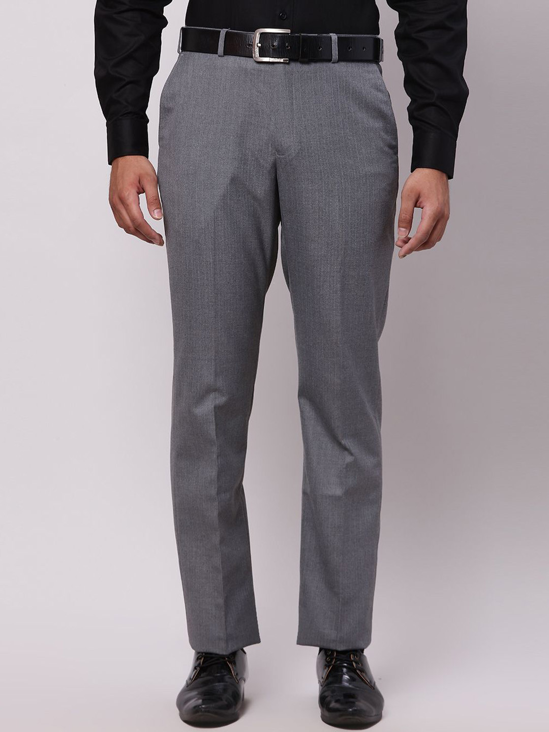 

Park Avenue Men Solid Formal Trousers, Grey