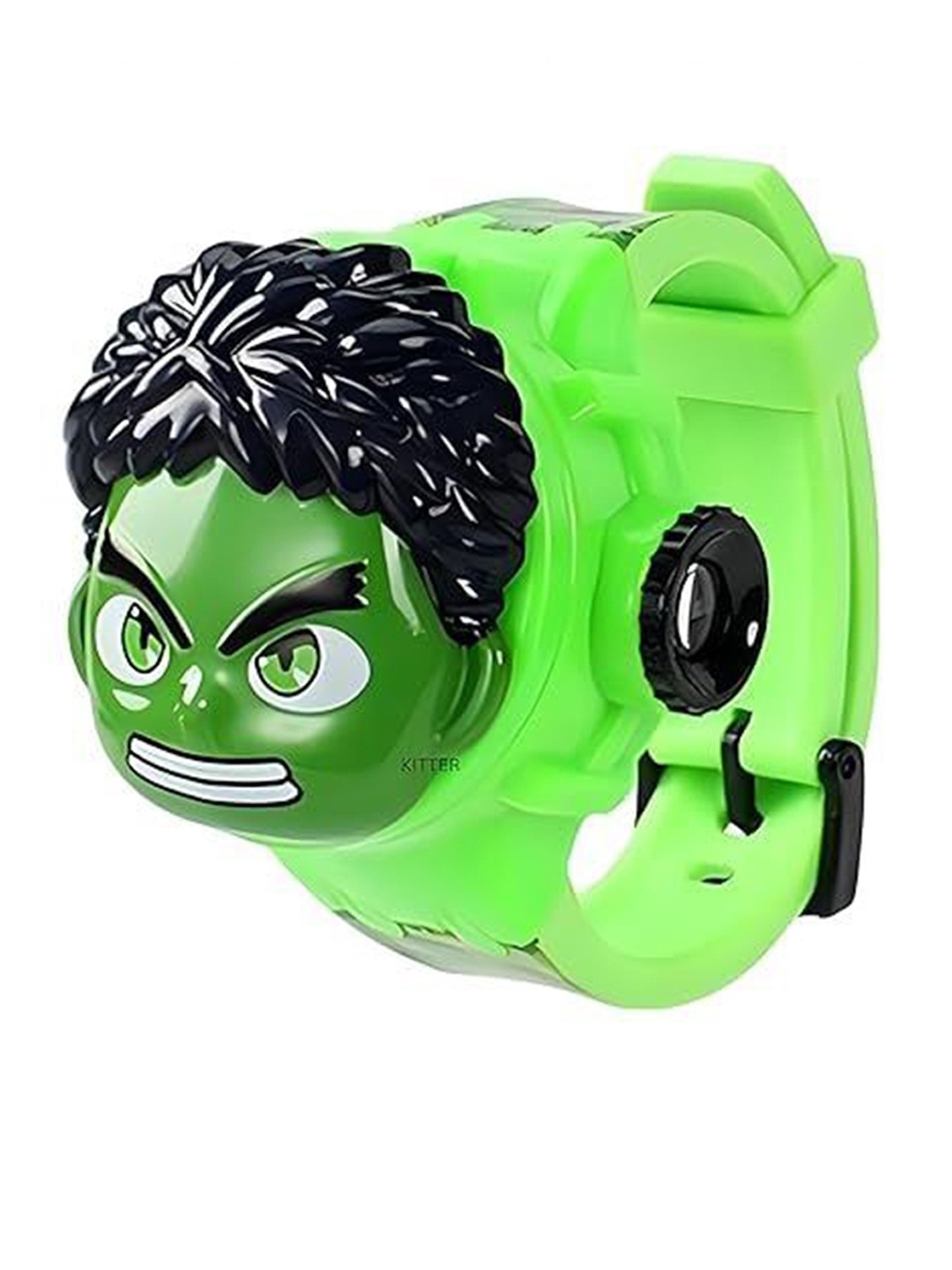 

SWADESI STUFF Unisex Kids Dial & Straps Digital Multi Function Automatic Watch PROJECTOR 3D HULK, Green
