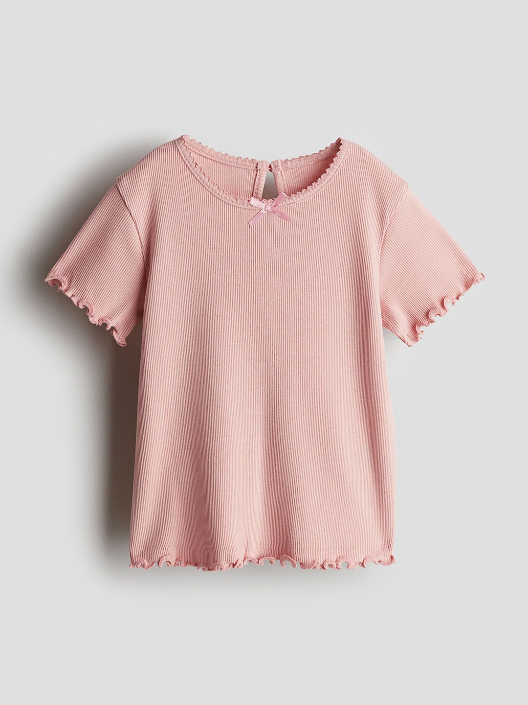 

H&M Infant Girls Ribbed Jersey Top, Pink