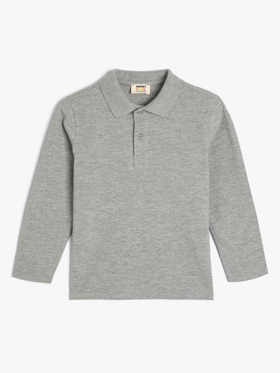 

Koton Boys Solid Polo Collar Cotton T-shirt, Grey