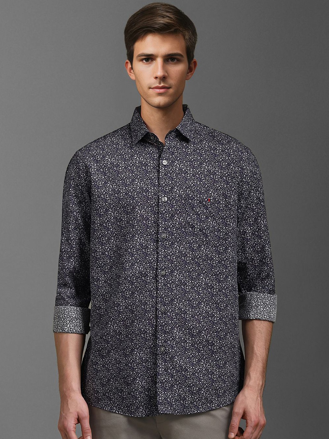 

Louis Philippe Sport Men Slim Fit Floral Printed Casual Shirt, Black