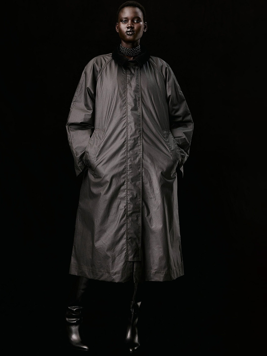

H&M Waxed Coats, Black