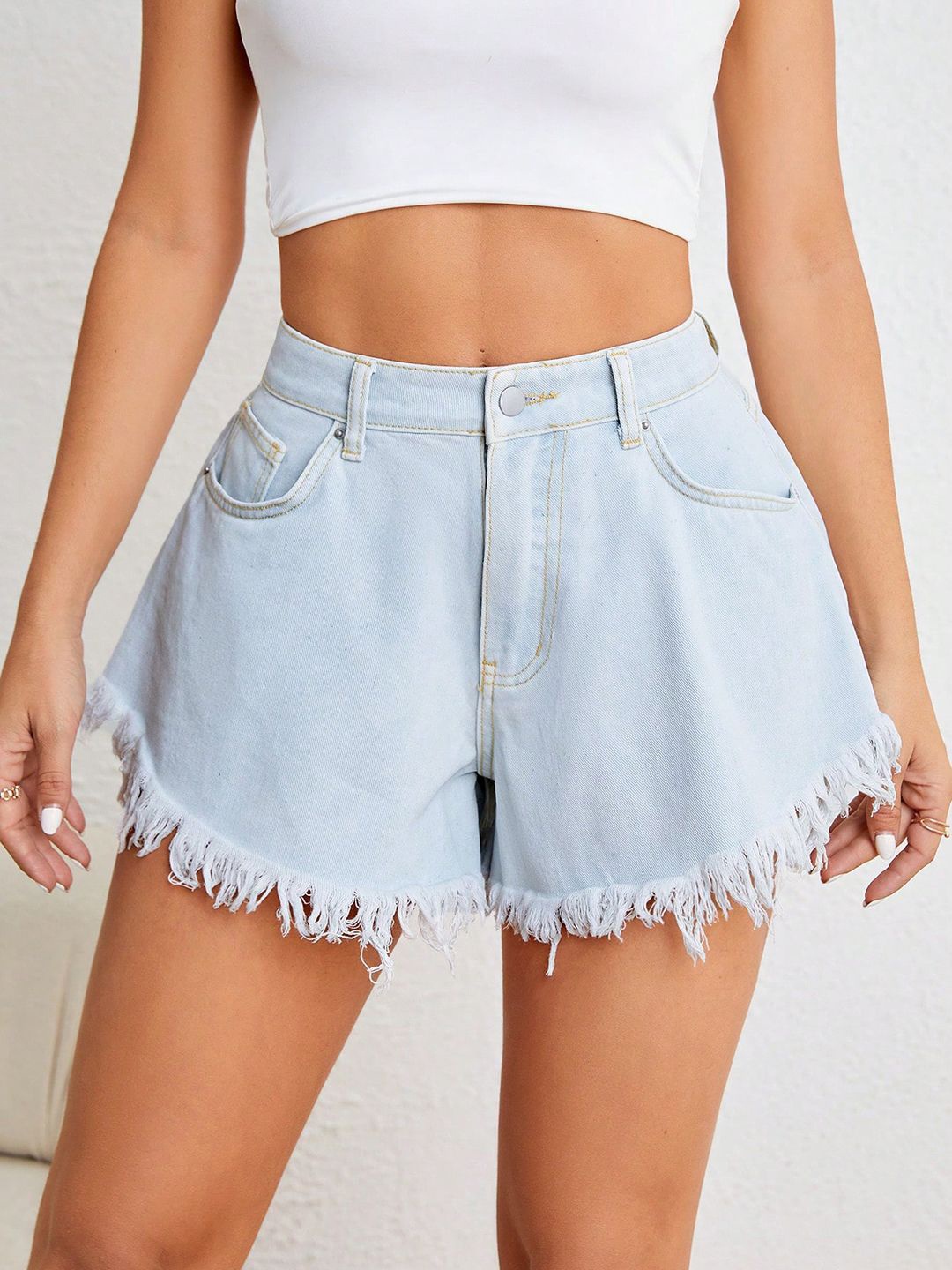 

Kotty Women High-Rise Denim Shorts, Blue