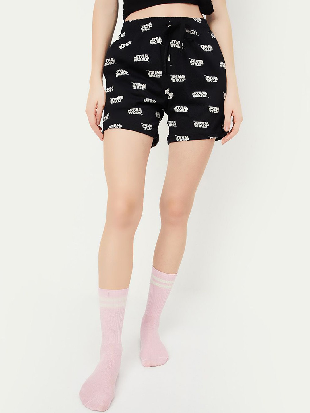 

max Women Conversational Printed Shorts, Black