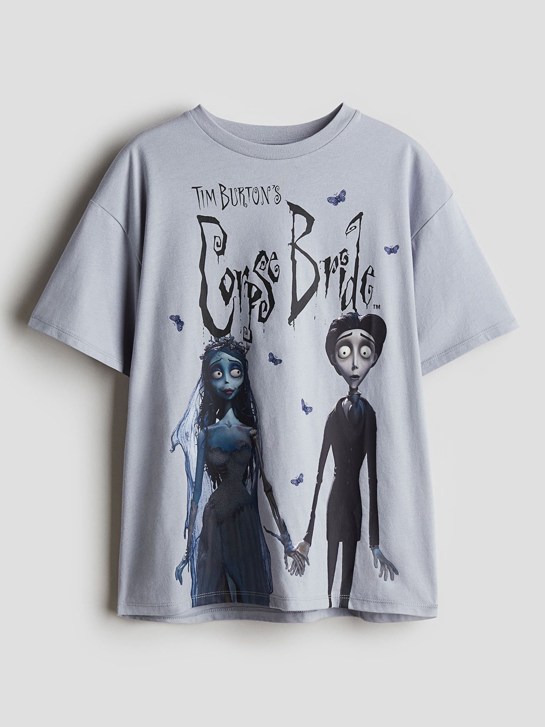 

H&M Girls Oversized Printed Pure Cotton T-shirts, Grey