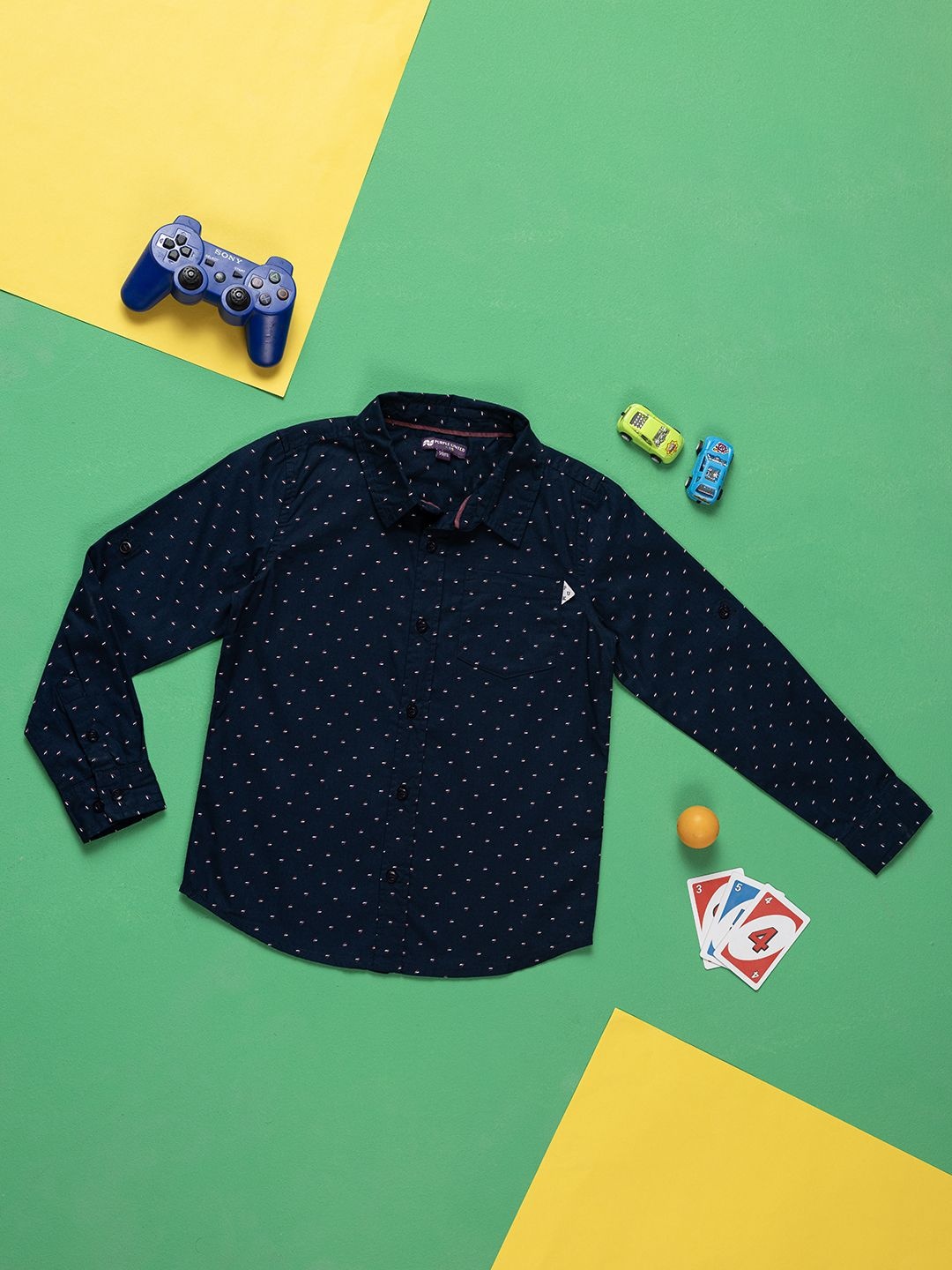 

Purple United Kids Boys Cotton Shirt, Navy blue