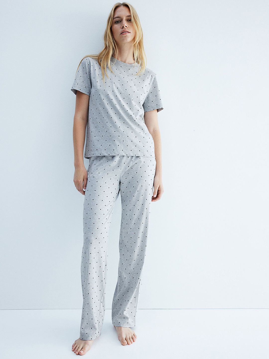 

H&M Women Pyjama Top & Bottoms, Grey