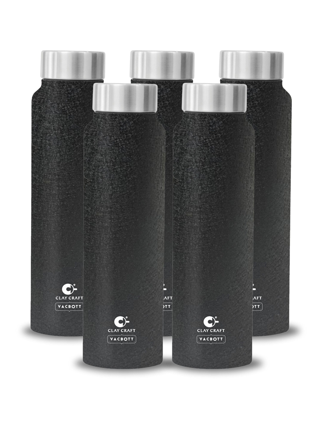 

Clay Craft Vacbott Tetra 500Ml Single-Wall Stainless Steel BIS Approved Water Bottle, Black