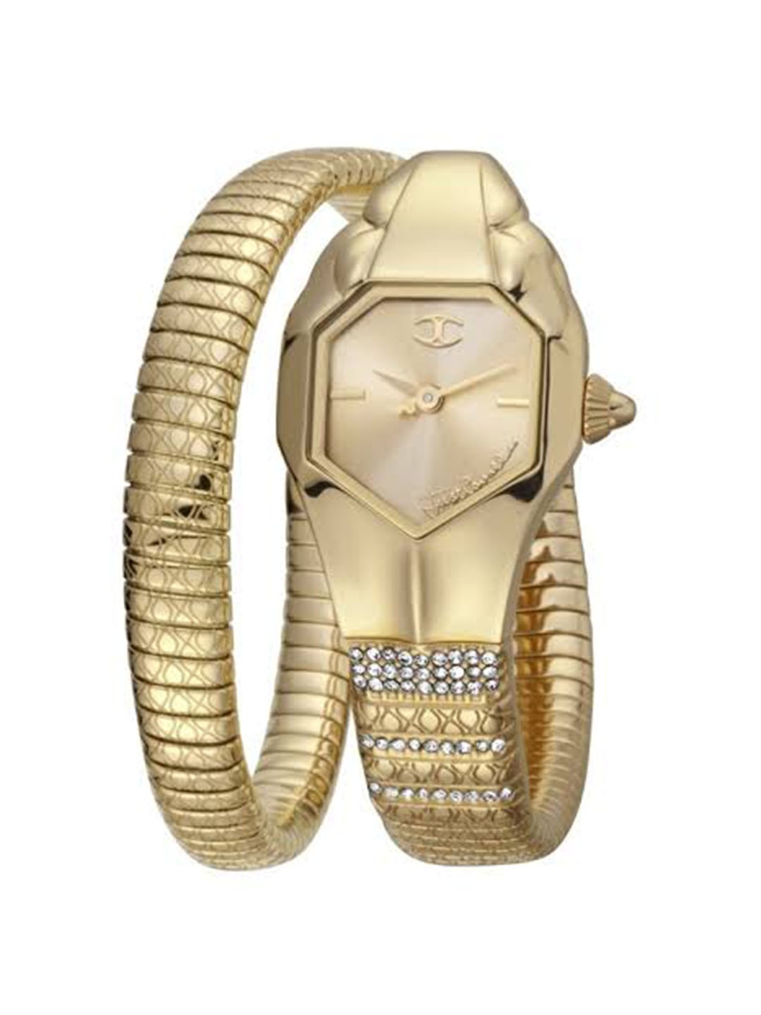 

Just Cavalli Women Printed Dial Bracelet Style Analogue Watch - JC1L113M0025, Gold