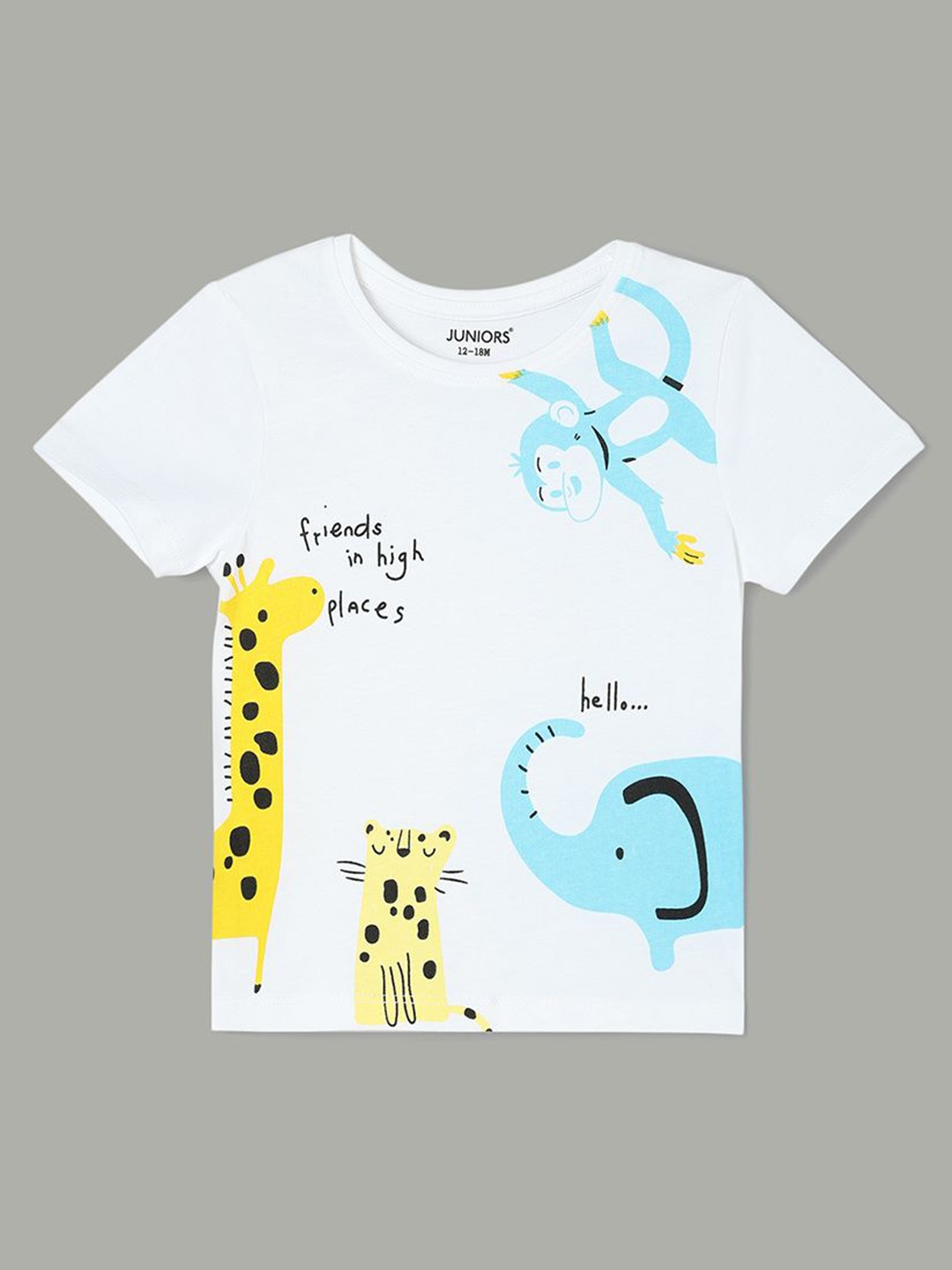

Juniors by Lifestyle Girls Graphic Printed Round Neck Cotton T-shirt, White