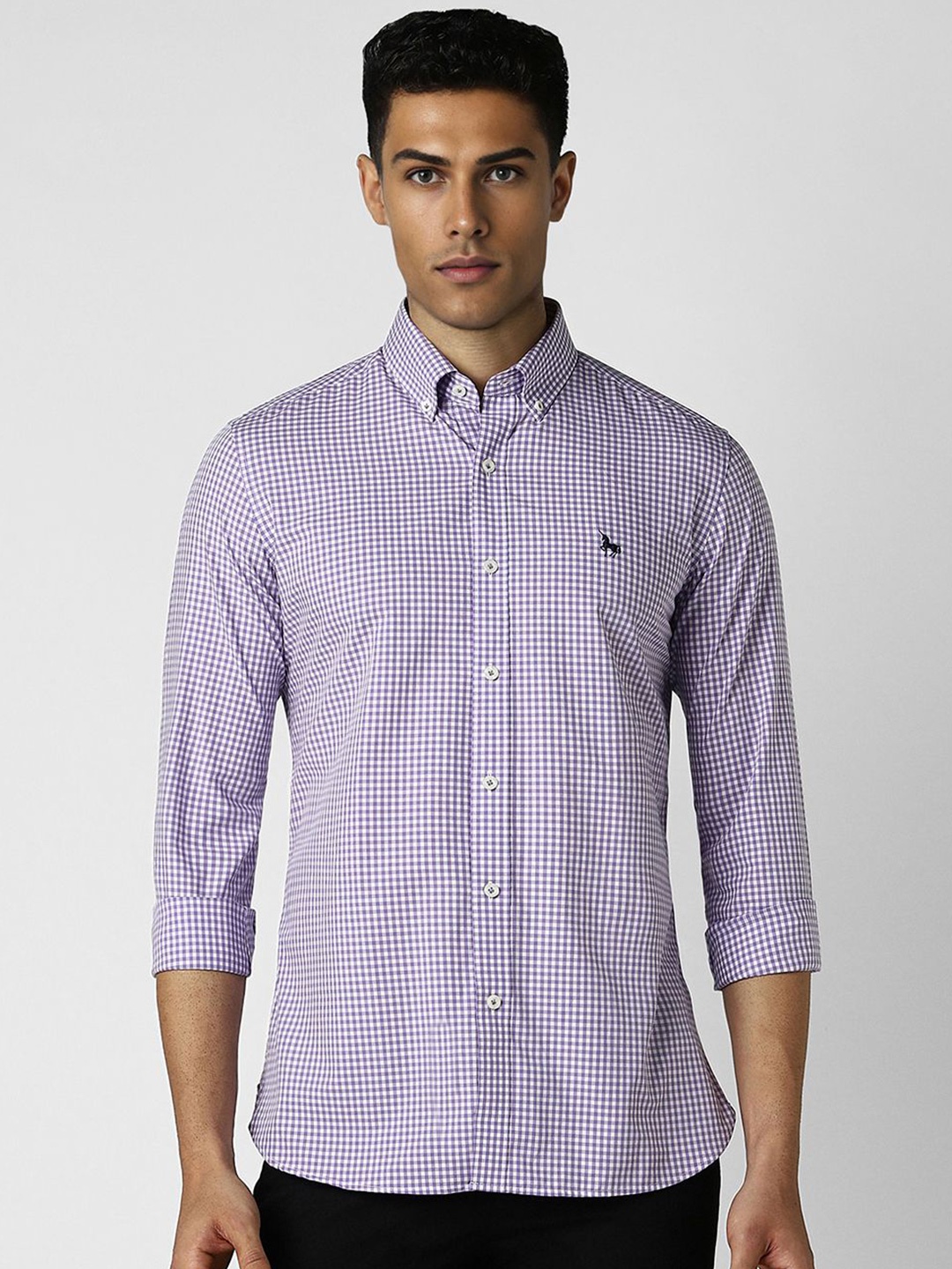 

Van Heusen Sport Men Slim Fit Opaque Checked Casual Shirt, Purple