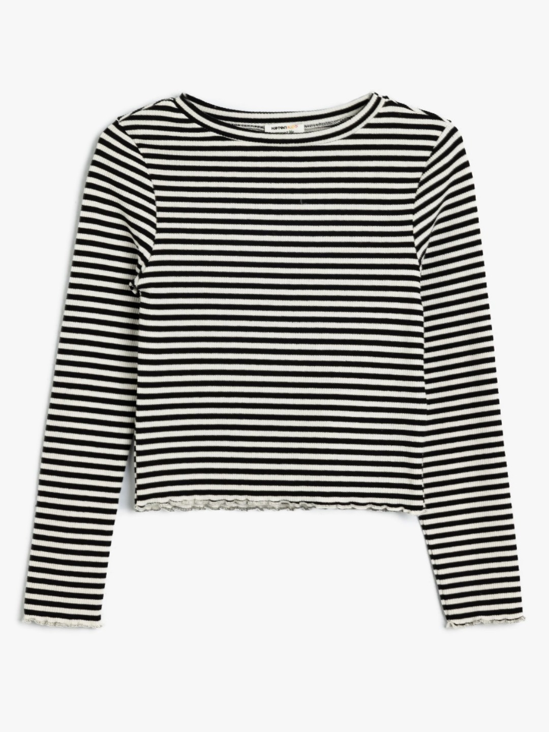

Koton Girls Striped Boat Neck T-shirt, White
