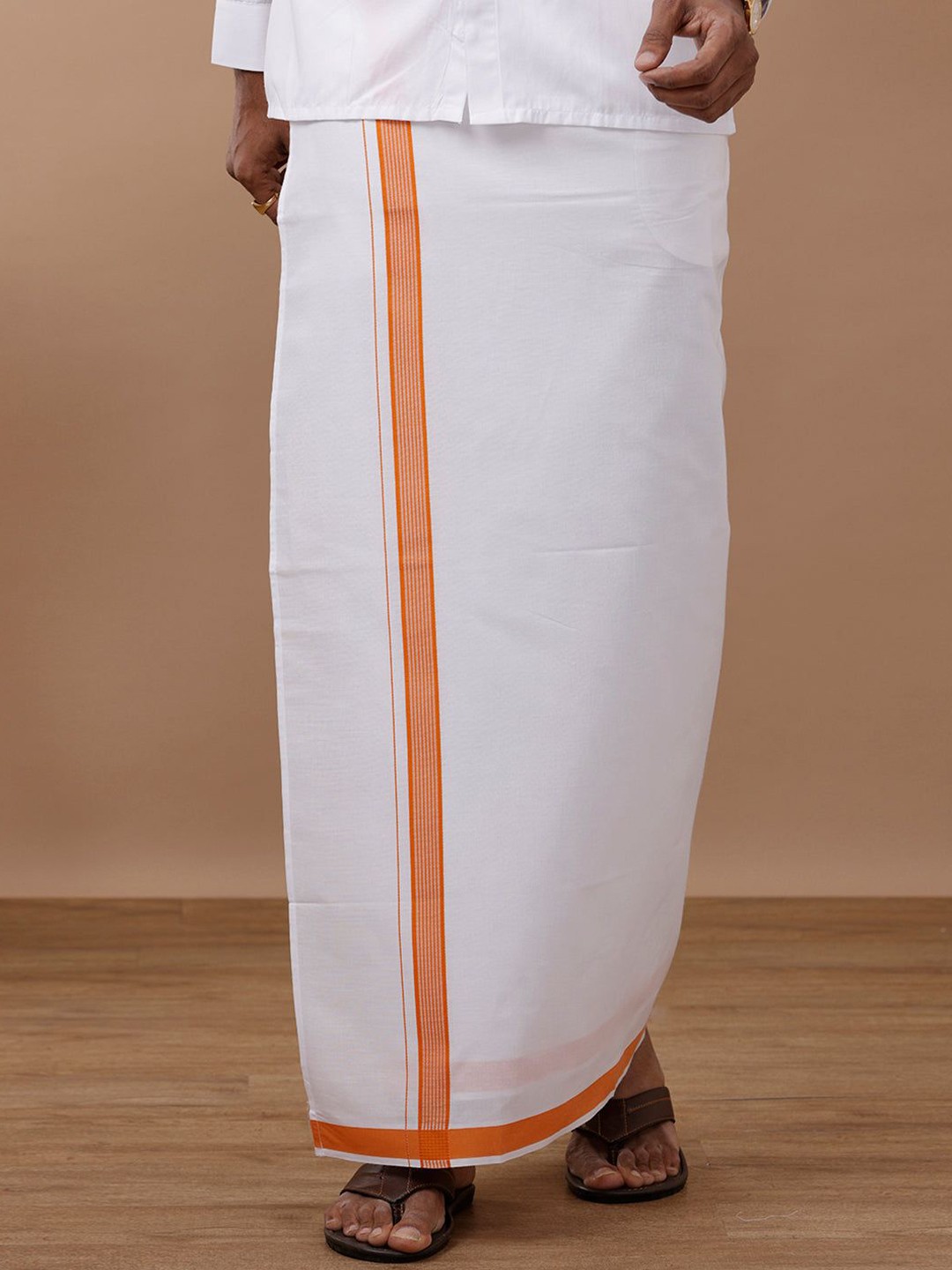 

Ramraj Men Solid Cotton Adjustable Dhoti, White