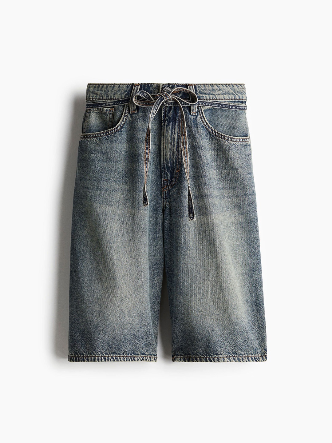 

H&M Bermuda Super Baggy Low Denim Shorts, Blue