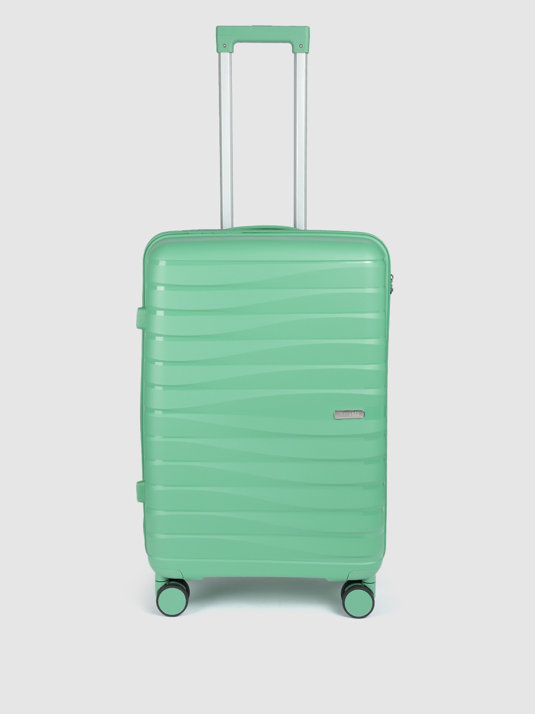 

Teakwood Leathers Rise Textured 360-Degree Rotation Hard Medium-Sized Trolley Bag 57L, Green
