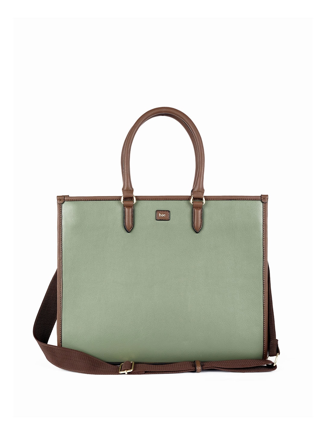 

HIE Women Textured Up to 16 inch Laptop Tote Bag, Olive