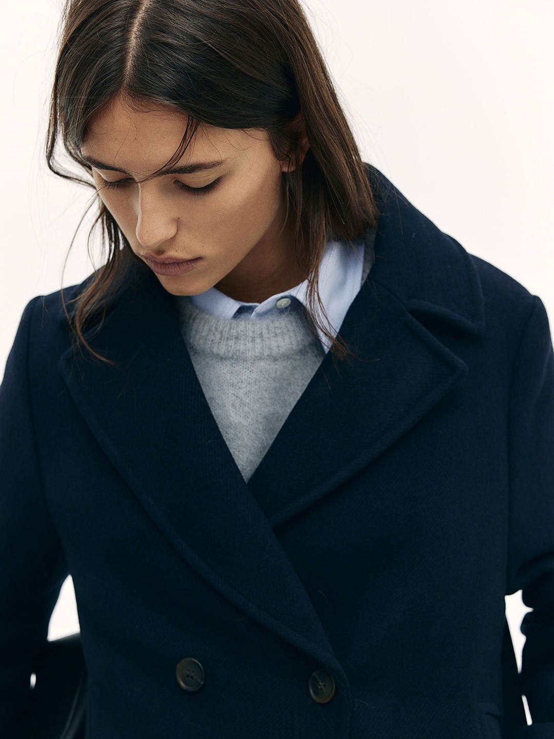 

H&M Short Pea Coat, Blue