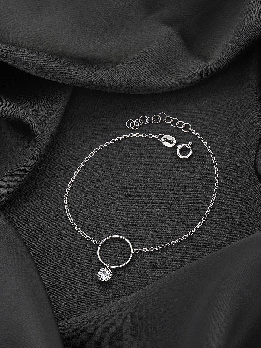 

Sangria Rhodium-Plated 925 Sterling Silver Cubic Zirconia Link Bracelet