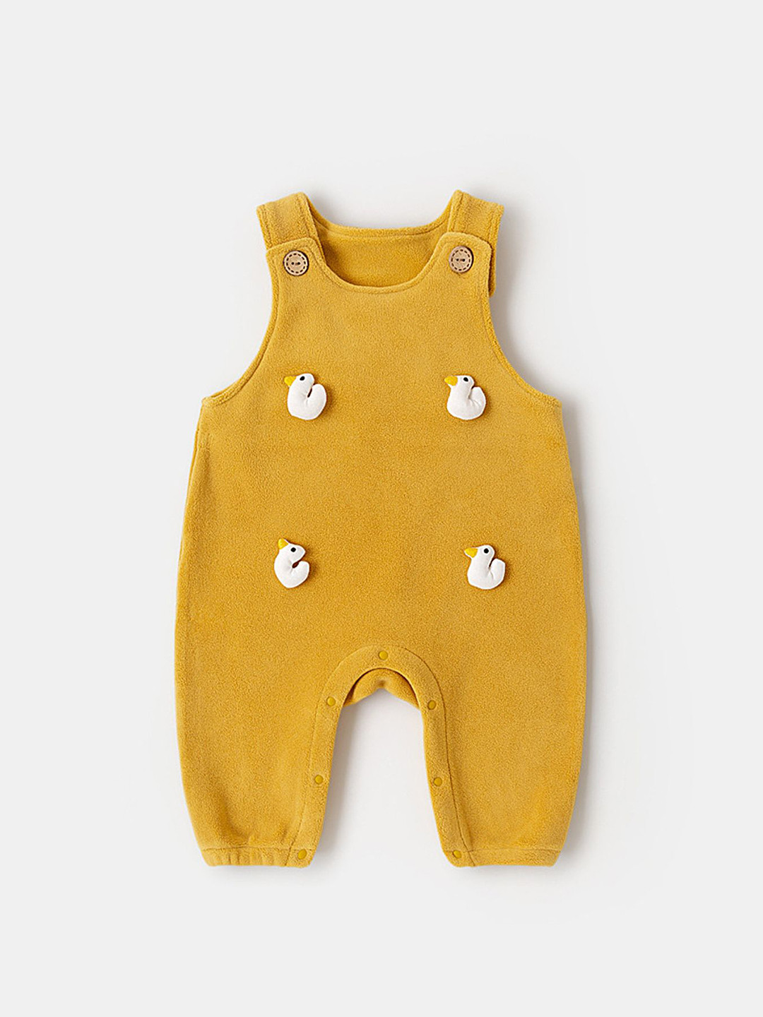 

LULU & SKY Infant Girls Round Neck Rompers, Yellow