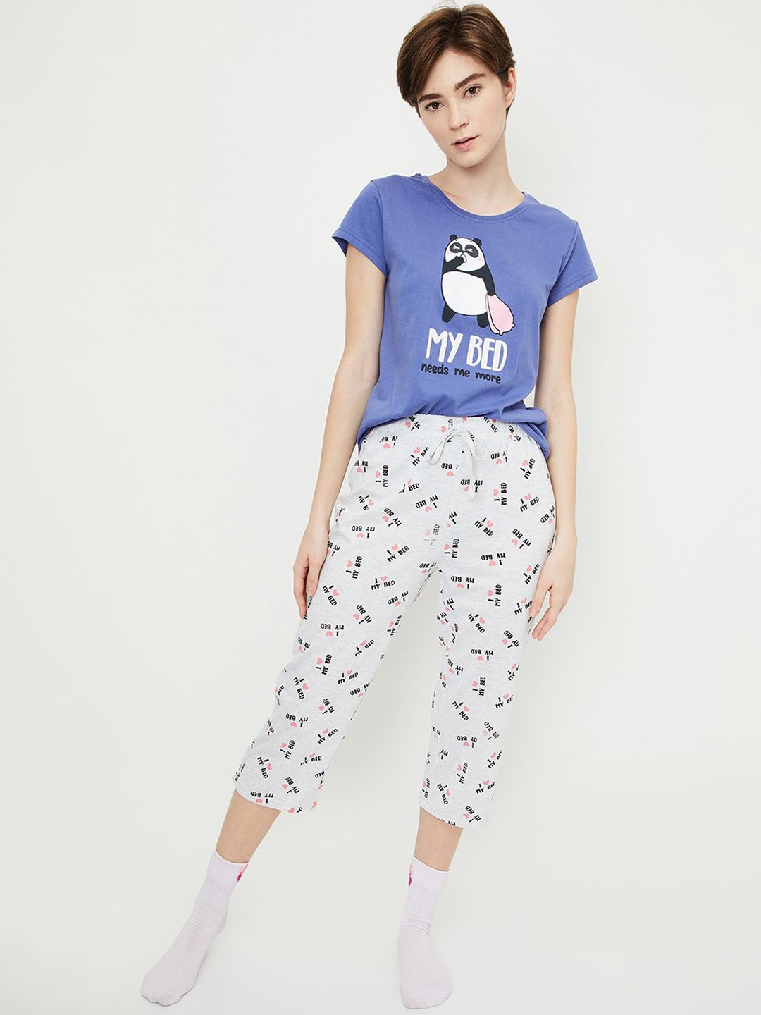 

Max Women Printed Capri Set, Blue