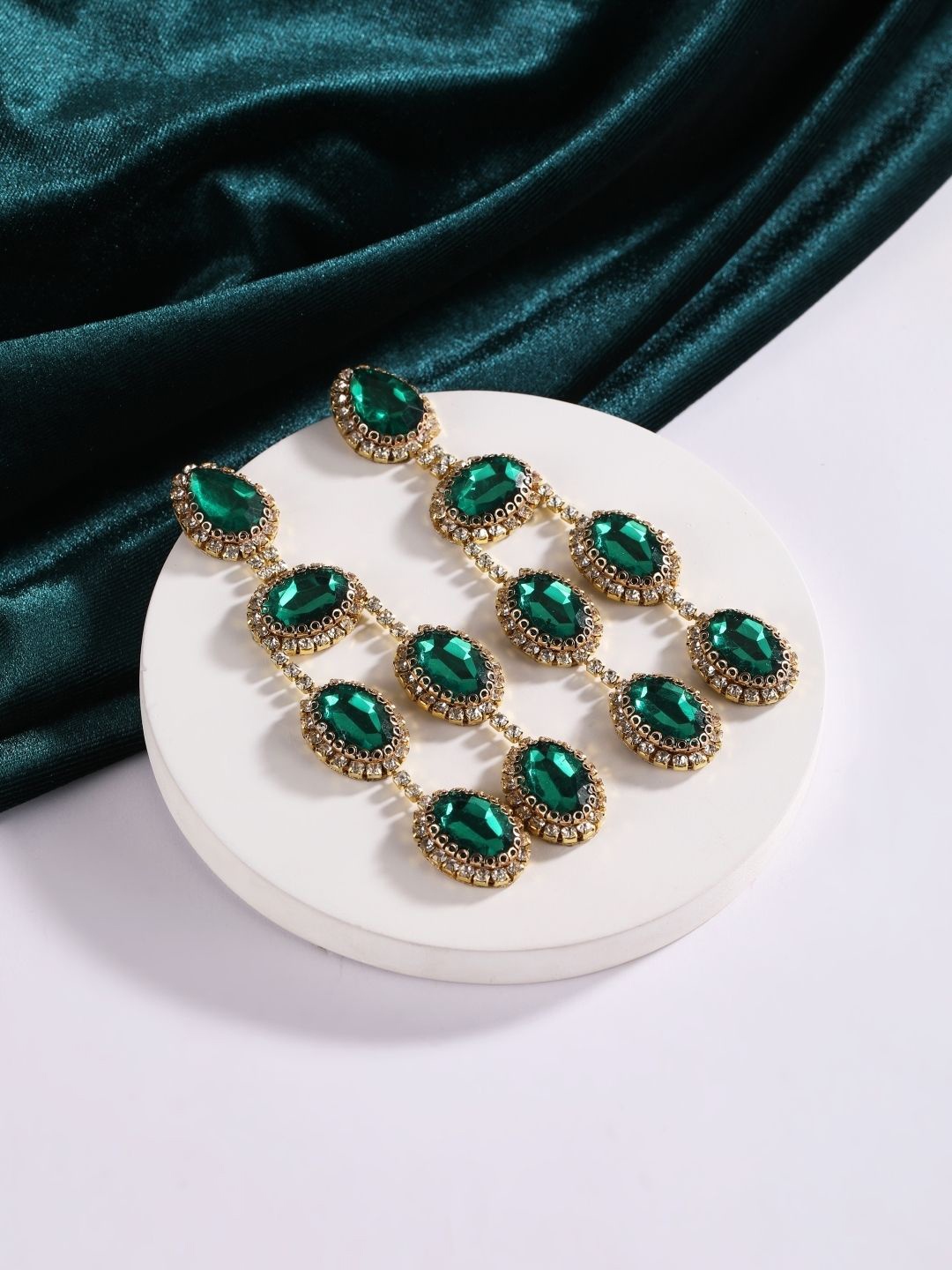 

KPOP Gold Plated Rhinestone Contemporary Drop Earrings