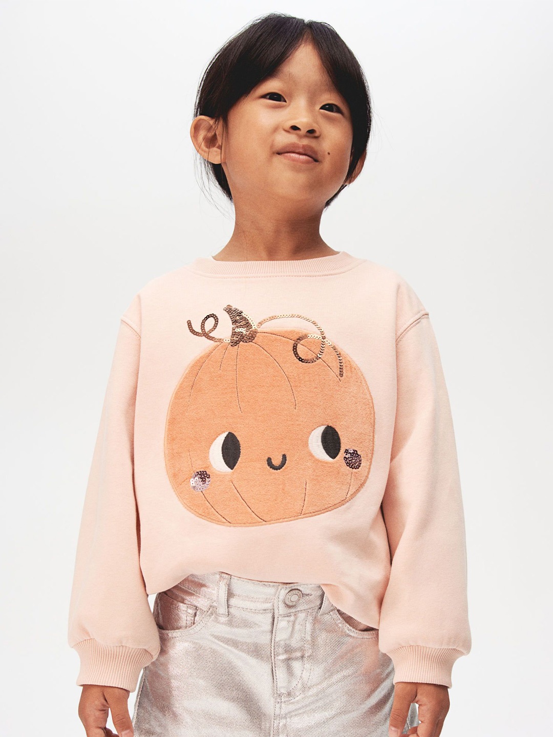 

H&M Girls Motif-Detail Sweatshirt, Orange