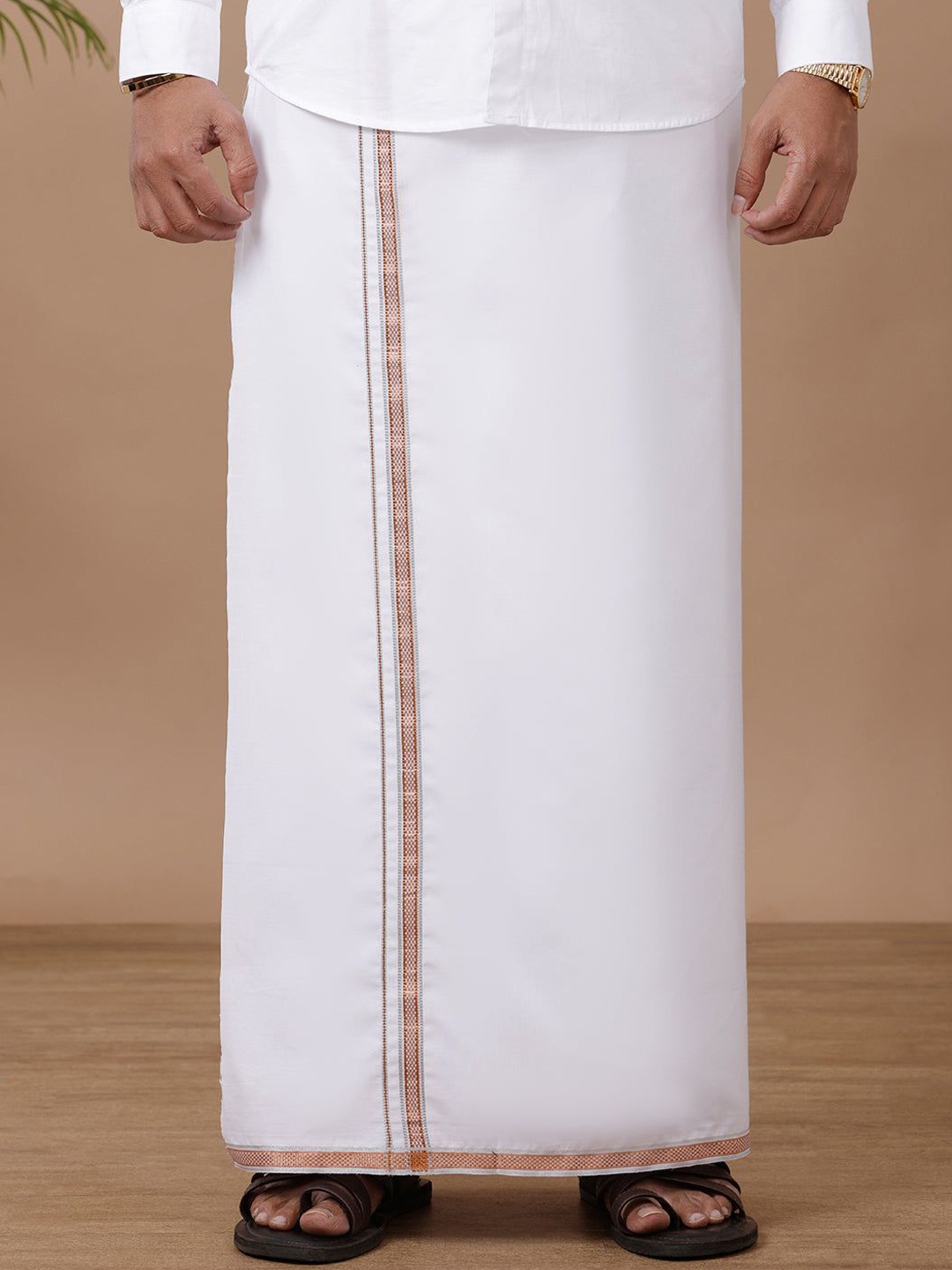 

Ramraj Men Single Layer Cotton Dhoti, White