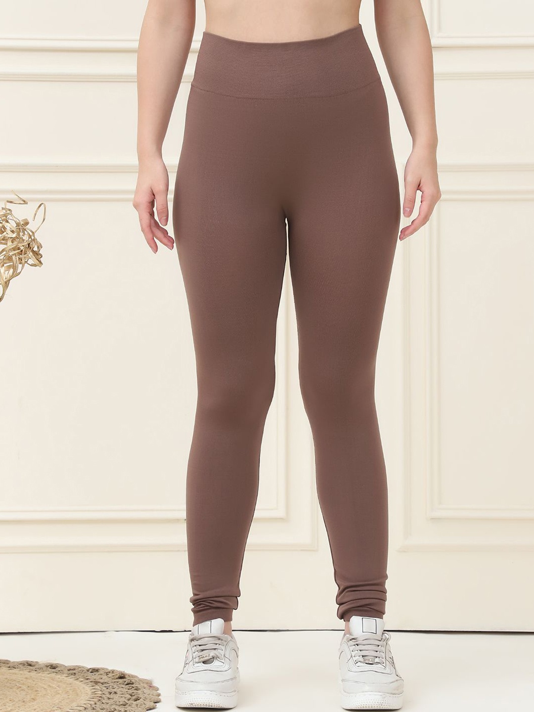 

GRACIT Ankle-Length Gym Tights, Brown