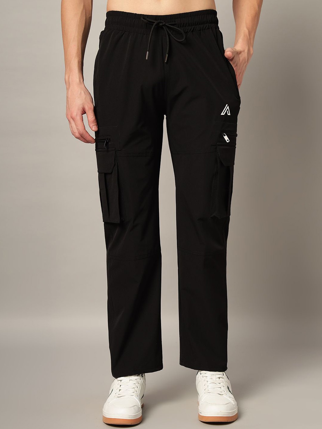 

AECK Men Straight Fit Track Pants, Black