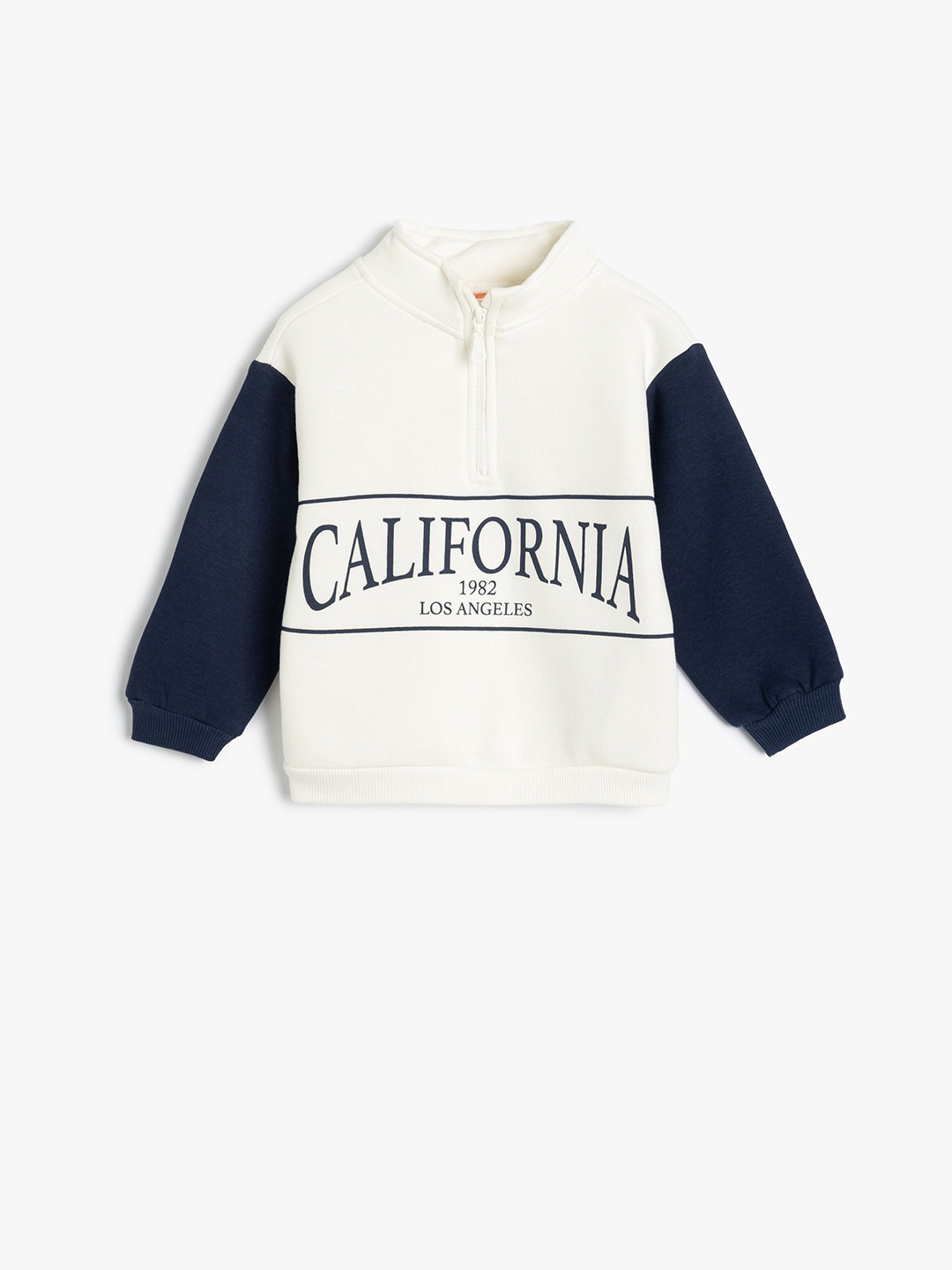

Koton Girls Alphanumeric Printed Mock Collar Cotton Pullover Sweatshirt, White